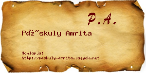 Páskuly Amrita névjegykártya